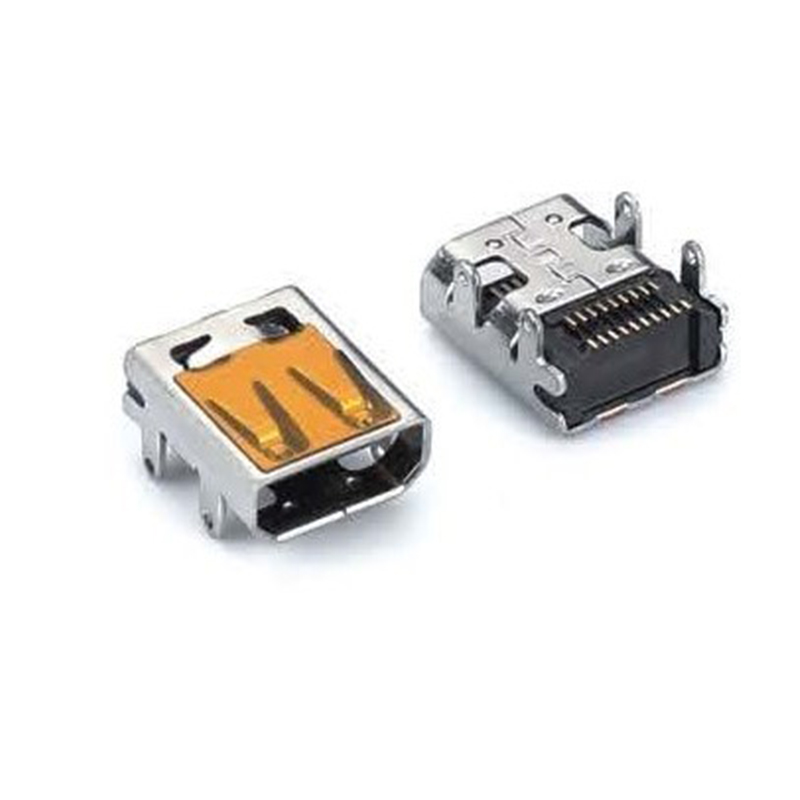 2.Micro HDMI D Type 19P-F四腳插板SMT雙排7